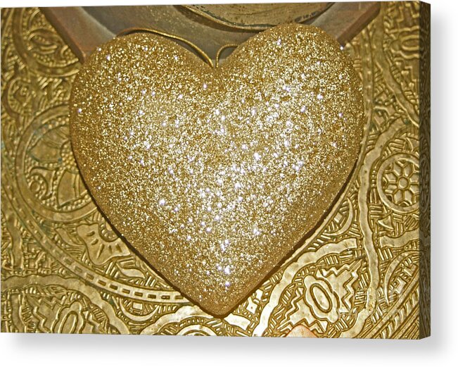 Golden Acrylic Print featuring the photograph Lost my Golden Heart by Eva-Maria Di Bella