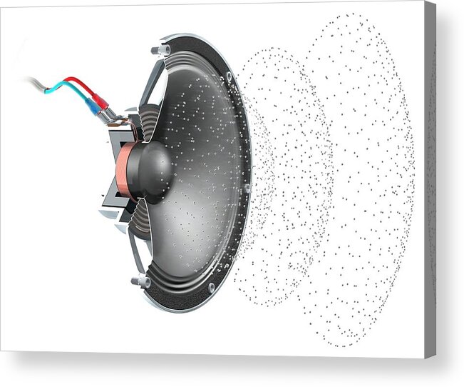 Nobody Acrylic Print featuring the photograph Loudspeaker Soundwave by Claus Lunau