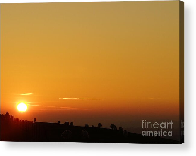 Sunset Acrylic Print featuring the digital art Lovers n Sunsets by Andrew Middleton