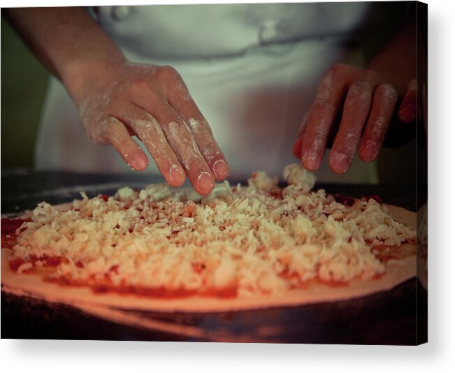 Chinese Culture Acrylic Print featuring the photograph Making Pizza by Feryersan