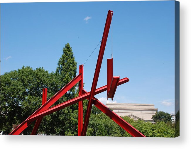 Mark Di Suvero Steel Beam Sculpture Acrylic Print featuring the photograph Mark di Suvero Steel Beam Sculpture by Kenny Glover