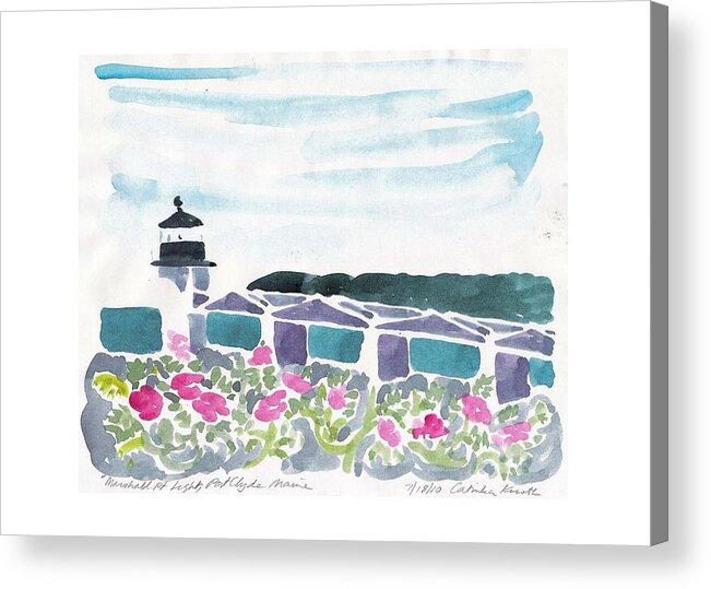 Maine Acrylic Print featuring the painting Marshall Point Beach Roses by Catinka Knoth
