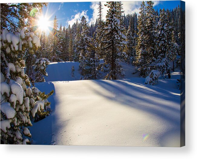 Mt Hood Snowshoeing Acrylic Print featuring the photograph May the long time sun shine upon you by Kunal Mehra