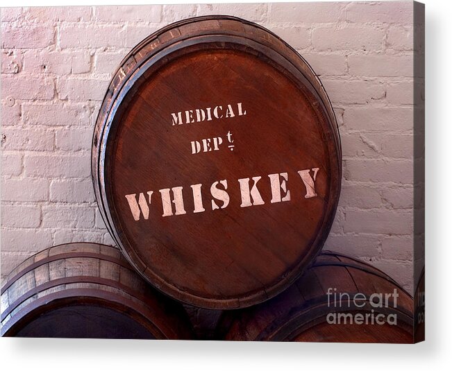 Barrel Acrylic Print featuring the photograph Medical Wiskey Barrel by Phil Cardamone