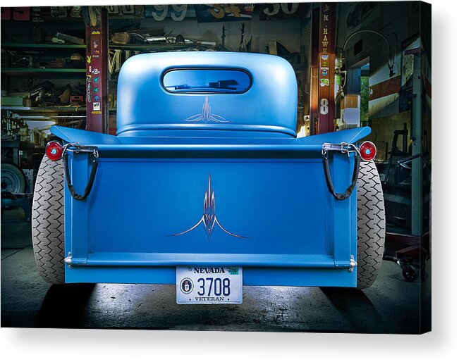 Antique Acrylic Print featuring the photograph Millers Chop Shop 46 Chevy Truck Rear by Yo Pedro