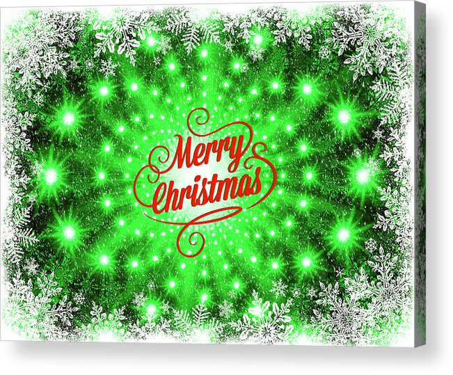 Merry Christmas Acrylic Print featuring the digital art Mod Cards - Holiday Lights XI - Merry Christmas by Aurelio Zucco