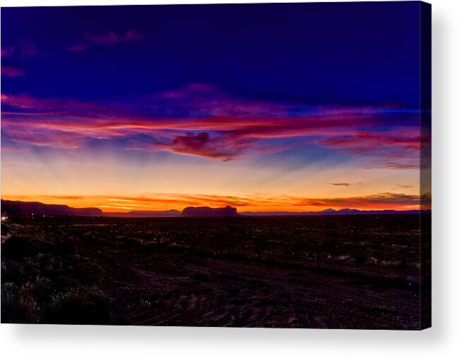 Arizona Acrylic Print featuring the photograph Monument Valley Sunset by Louis Dallara