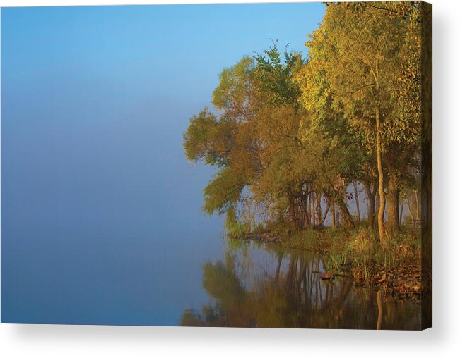 Calm Acrylic Print featuring the photograph Morning on the Saganashkee by Larry Bohlin