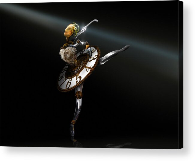 Dancer Acrylic Print featuring the digital art Music Box - The Dance of Hours by Alessandro Della Pietra