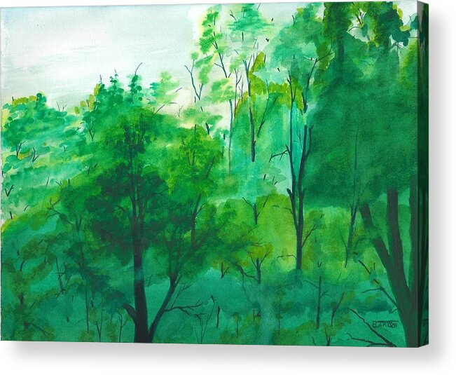 Home Acrylic Print featuring the painting My Backyard by David Bartsch