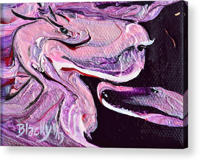 Dragon Acrylic Print featuring the painting My Dragon Bites by Donna Blackhall