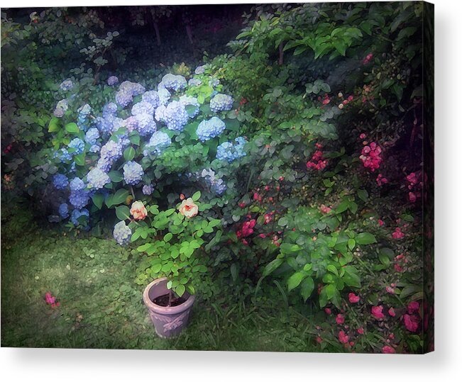 Garden Acrylic Print featuring the photograph My Garden at the Edge of the Woods by Louise Kumpf