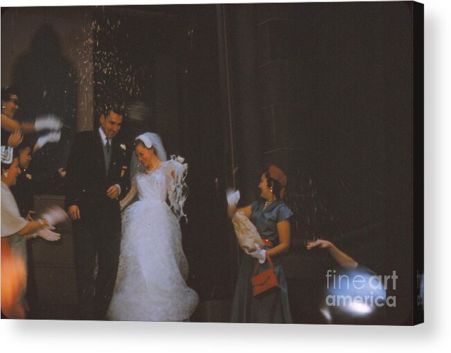 My Mom Acrylic Print featuring the photograph My Mom And Dad by Steven Macanka