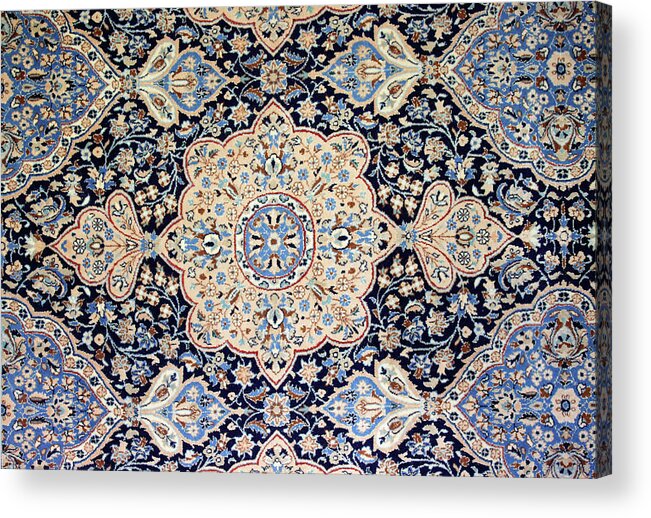 Persian Rug Acrylic Print featuring the photograph Nain Iranian Rug by Massimo Pizzotti