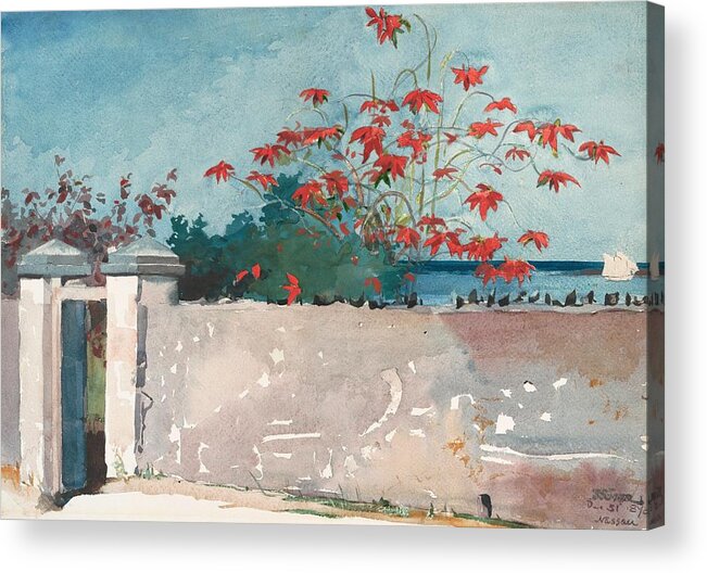 Winslow Homer Acrylic Print featuring the painting Nassau Bahamas by Celestial Images
