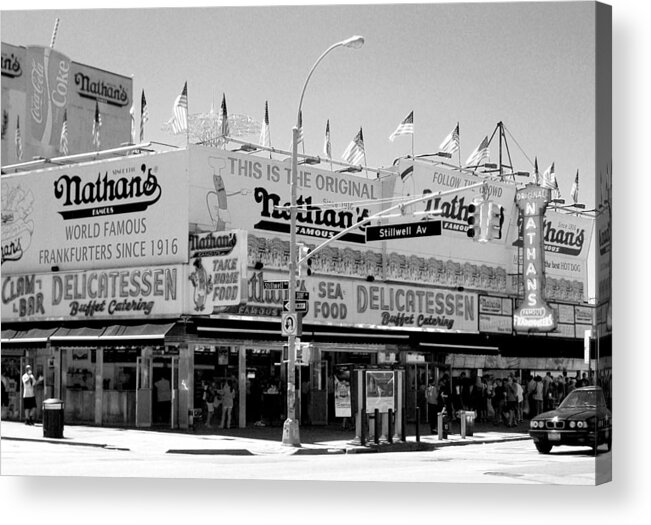 Photography Acrylic Print featuring the photograph 'Nathan's Famous Hot Dogs' by Liza Dey