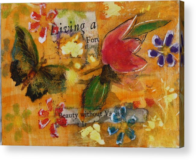 Butterfly Acrylic Print featuring the mixed media Nature 14 by Dawn Boswell Burke