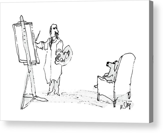 No Caption
Portrait: An Artist Is Painting The Portrait Of A Dog. 
No Caption
Portrait: An Artist Is Painting The Portrait Of A Dog. 
Art Acrylic Print featuring the drawing New Yorker August 15th, 1988 by William Steig