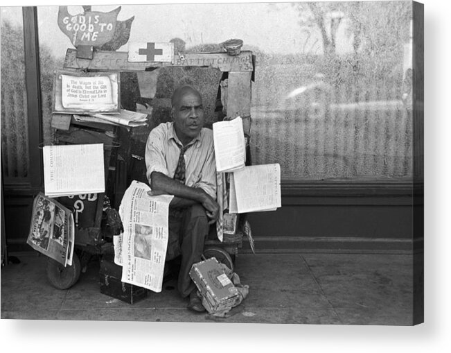 1938 Acrylic Print featuring the photograph Newspaper Peddler, 1938 by Granger