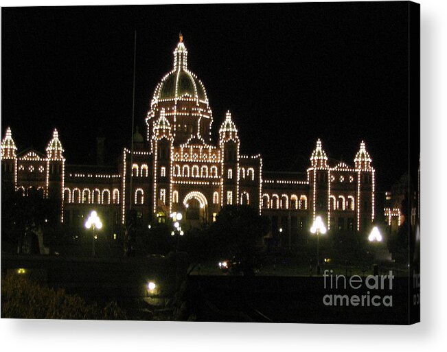 Night Acrylic Print featuring the photograph Nightly Parliament Buildings by Vivian Martin