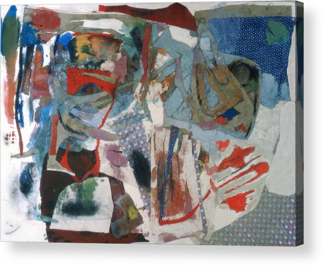 Abstract Acrylic Print featuring the mixed media 3rd in a Series of 4 Assemblages by Richard Baron