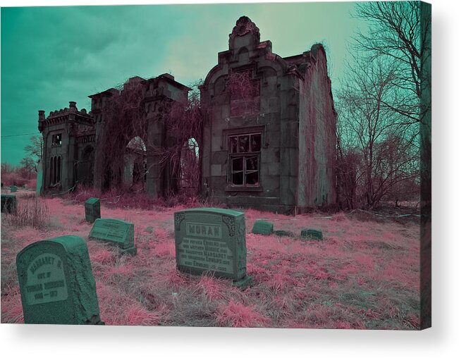Mt. Moriah Cemetery Acrylic Print featuring the photograph No one gets out of here alive by Louis Dallara
