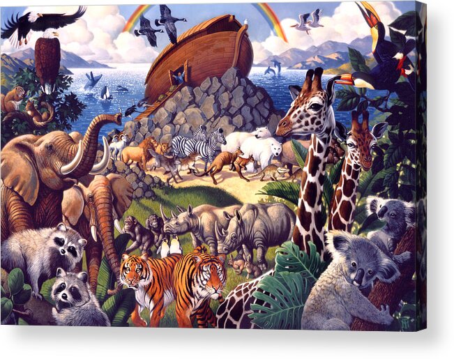 Biblical Acrylic Print featuring the painting Noah's Ark by Mia Tavonatti