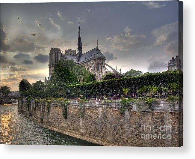 Europe Acrylic Print featuring the photograph Notre Dame on the Seine by Crystal Nederman