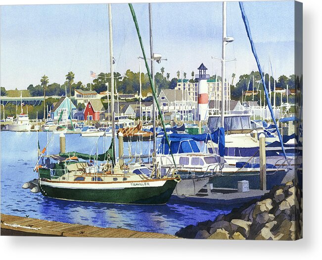 Boating Acrylic Print featuring the painting Oceanside Harbor by Mary Helmreich