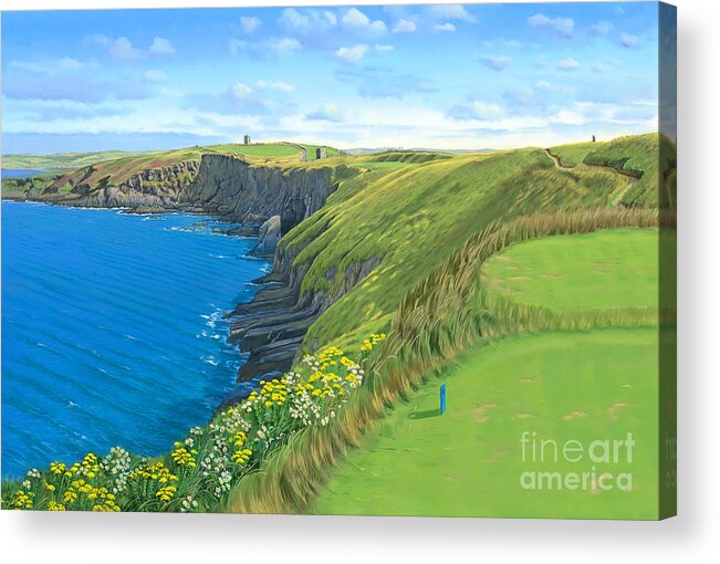 12th Hole Acrylic Print featuring the painting Old Head Golf Club Ireland by Tim Gilliland