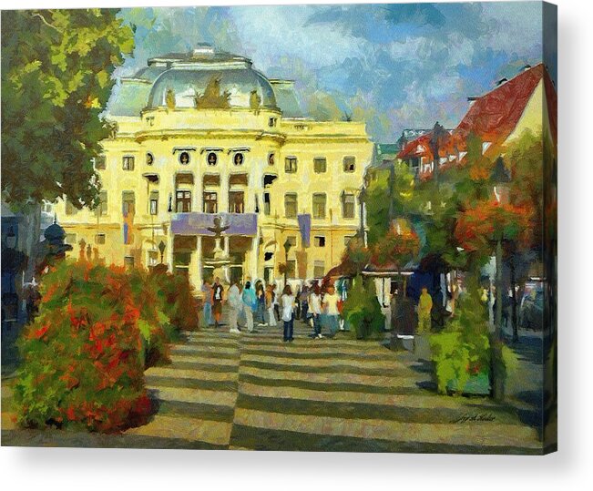 Europe Acrylic Print featuring the painting Old Town Square by Jeffrey Kolker