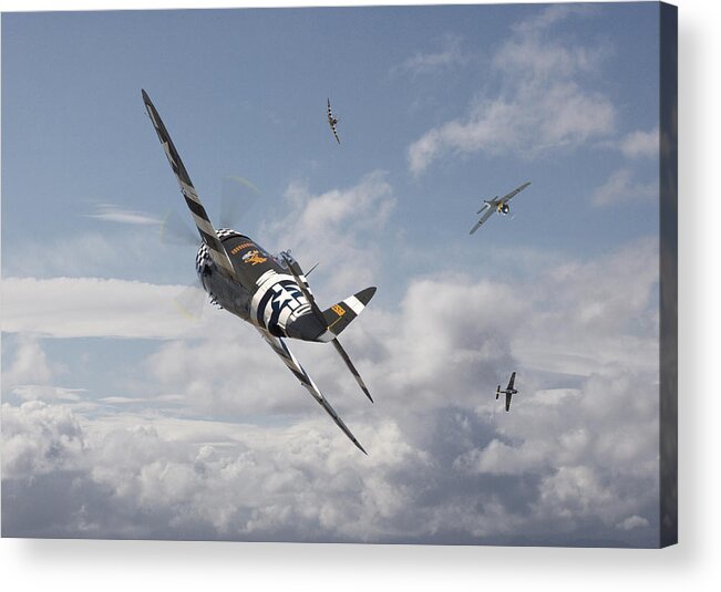 Aircraft Acrylic Print featuring the photograph P47- FW190 - Carousel by Pat Speirs
