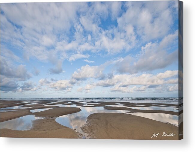 Beach Acrylic Print featuring the photograph Pacific Ocean Beach at Low Tide by Jeff Goulden