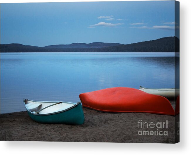 Canoe Acrylic Print featuring the photograph Paddle's End by Barbara McMahon