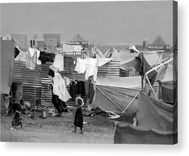 Refugee Acrylic Print featuring the photograph Palestinian Refugee Camp by Munir Alawi