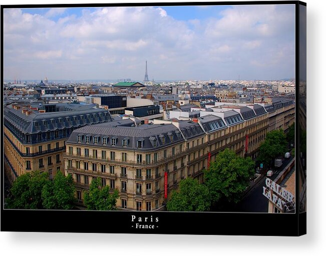 Eiffel Acrylic Print featuring the photograph Paris from above by Dany Lison