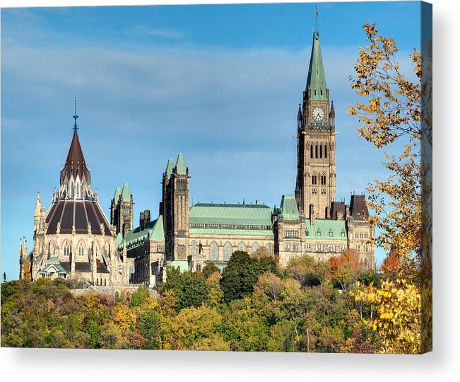 Canada Acrylic Print featuring the photograph Parliament Hill in Autumn by Rob Huntley