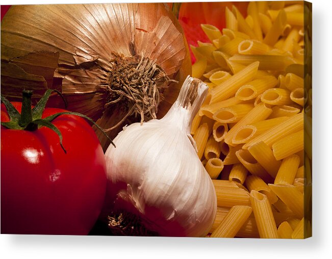 Pasta Acrylic Print featuring the photograph Pasta and Vegetables by Michael Dorn