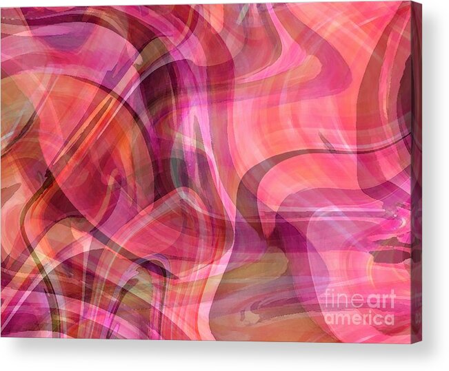 Pastels Acrylic Print featuring the digital art Pastel Power- Abstract Art by Carol Groenen