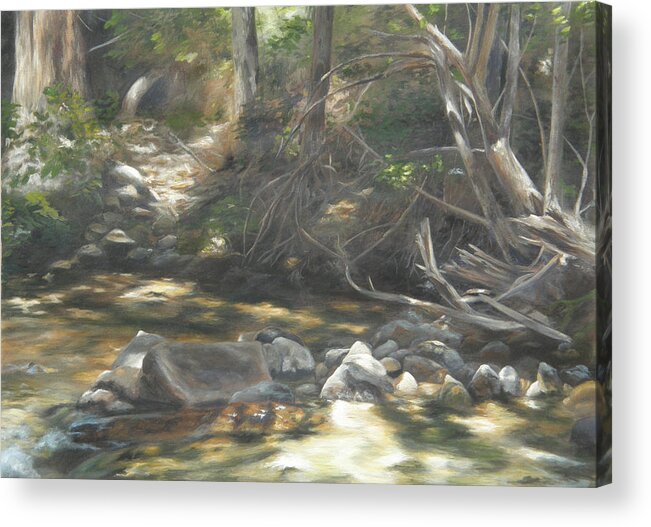 Creek Acrylic Print featuring the painting Peace at Darby by Lori Brackett