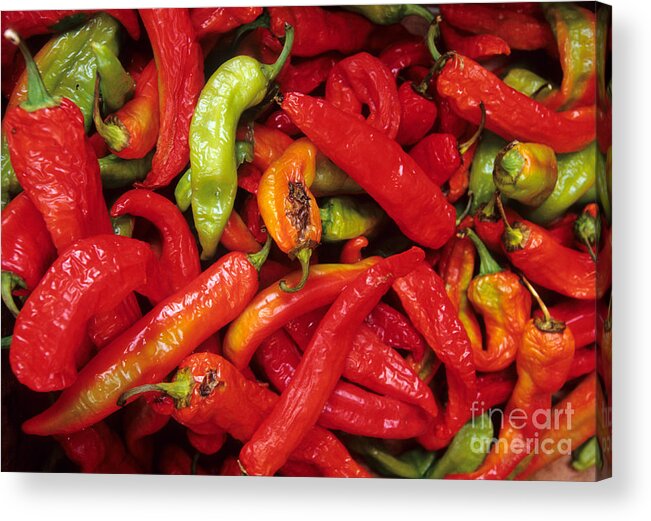 Peppers Acrylic Print featuring the photograph Peppers At Street Market by William H. Mullins