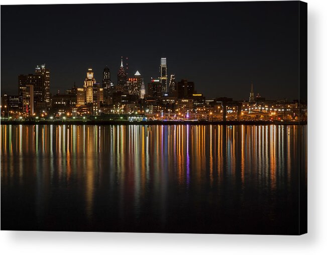 Philadelphia Acrylic Print featuring the photograph Philly night by Jennifer Ancker