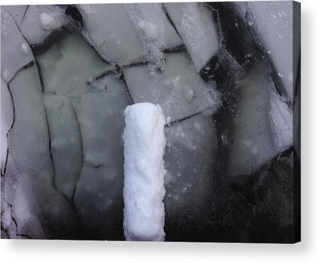 River Ice Acrylic Print featuring the photograph Pond and Snow by Kate Gibson Oswald