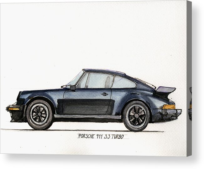 #faatoppicks Acrylic Print featuring the painting Porsche 911 930 turbo by Juan Bosco