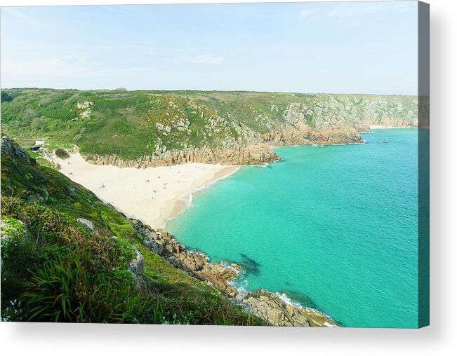 Tranquility Acrylic Print featuring the photograph Porthcurno Beach, Cornwall, Uk by John Harper