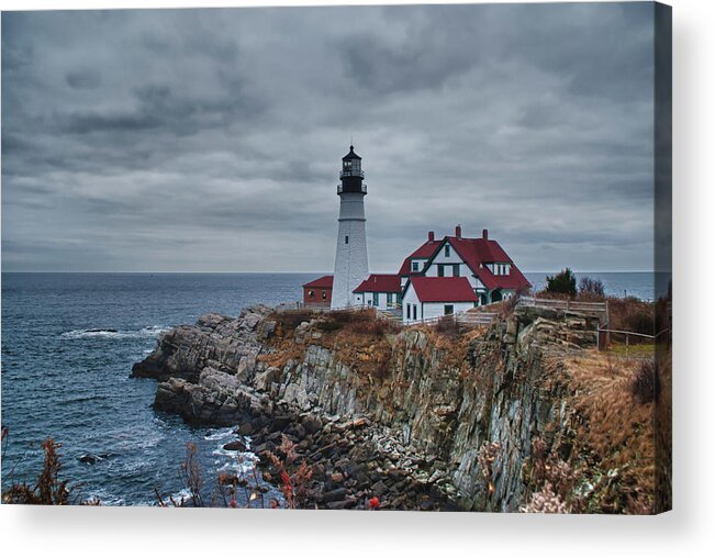 Lighthouse Acrylic Print featuring the photograph Portland Headlight 14440 by Guy Whiteley