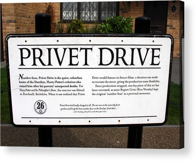 Harry Potter Acrylic Print featuring the photograph Privet Drive by David Nicholls