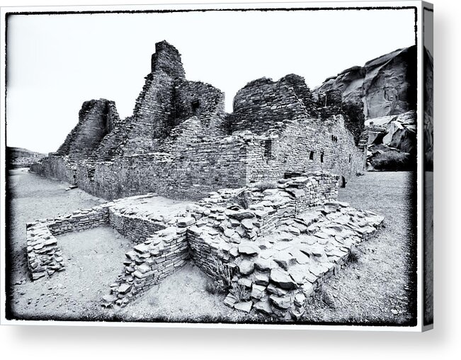 Sherry Day Acrylic Print featuring the photograph Pueblo Bonito in Black by Ghostwinds Photography