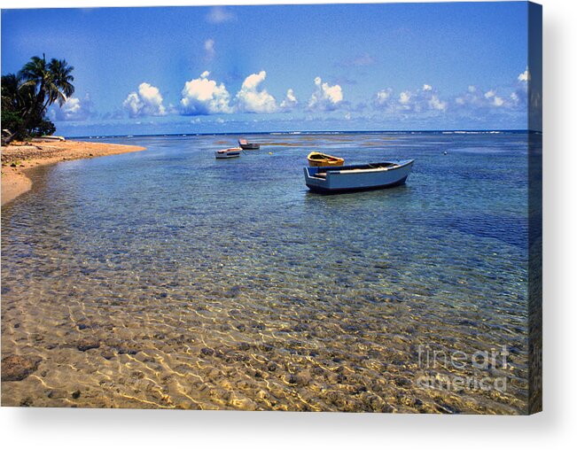 Puerto Rico Acrylic Print featuring the photograph Puerto Rico Luquillo Beach Fishing boats by Thomas R Fletcher