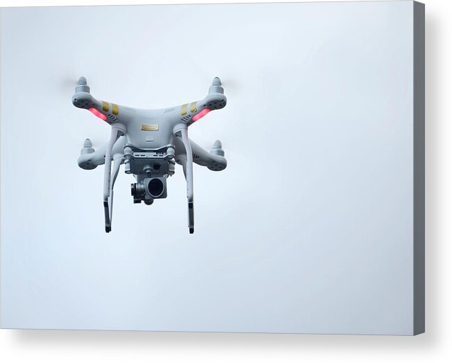 Quadrocopter Acrylic Print featuring the photograph Quadcopter Drone With Camera by Cordelia Molloy
